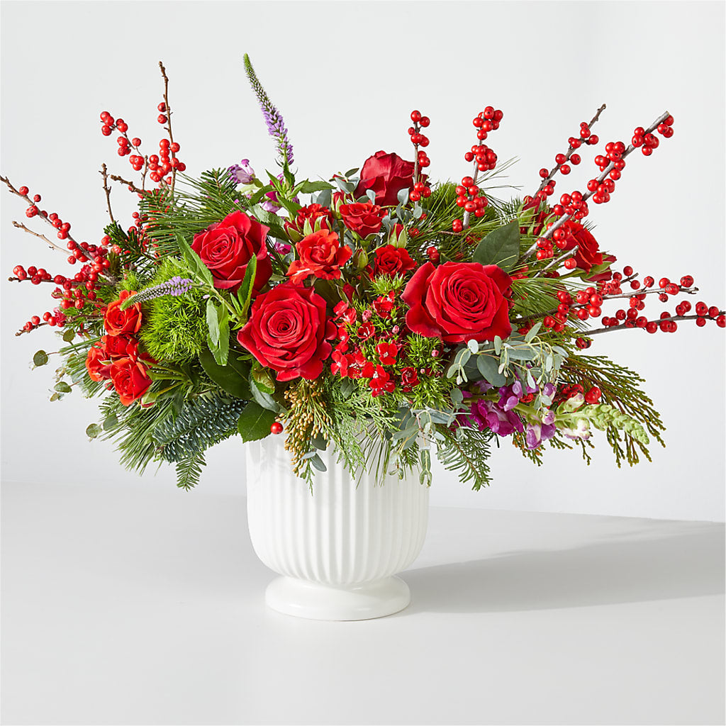 Big Red Bow Bouquet – 175 MERCANTILE FLORAL & GIFT, Lake City IA