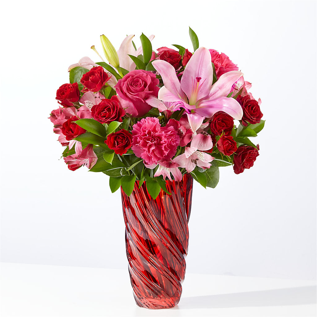In Love Bouquet with Luxe Swirl Vase – 175 MERCANTILE FLORAL & GIFT, Lake City IA