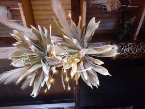 Foam Flowers Lights and Vase