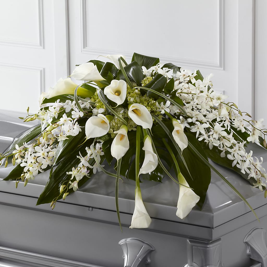 Angel Wings Casket Spray – 175 MERCANTILE FLORAL & GIFT, Lake City IA