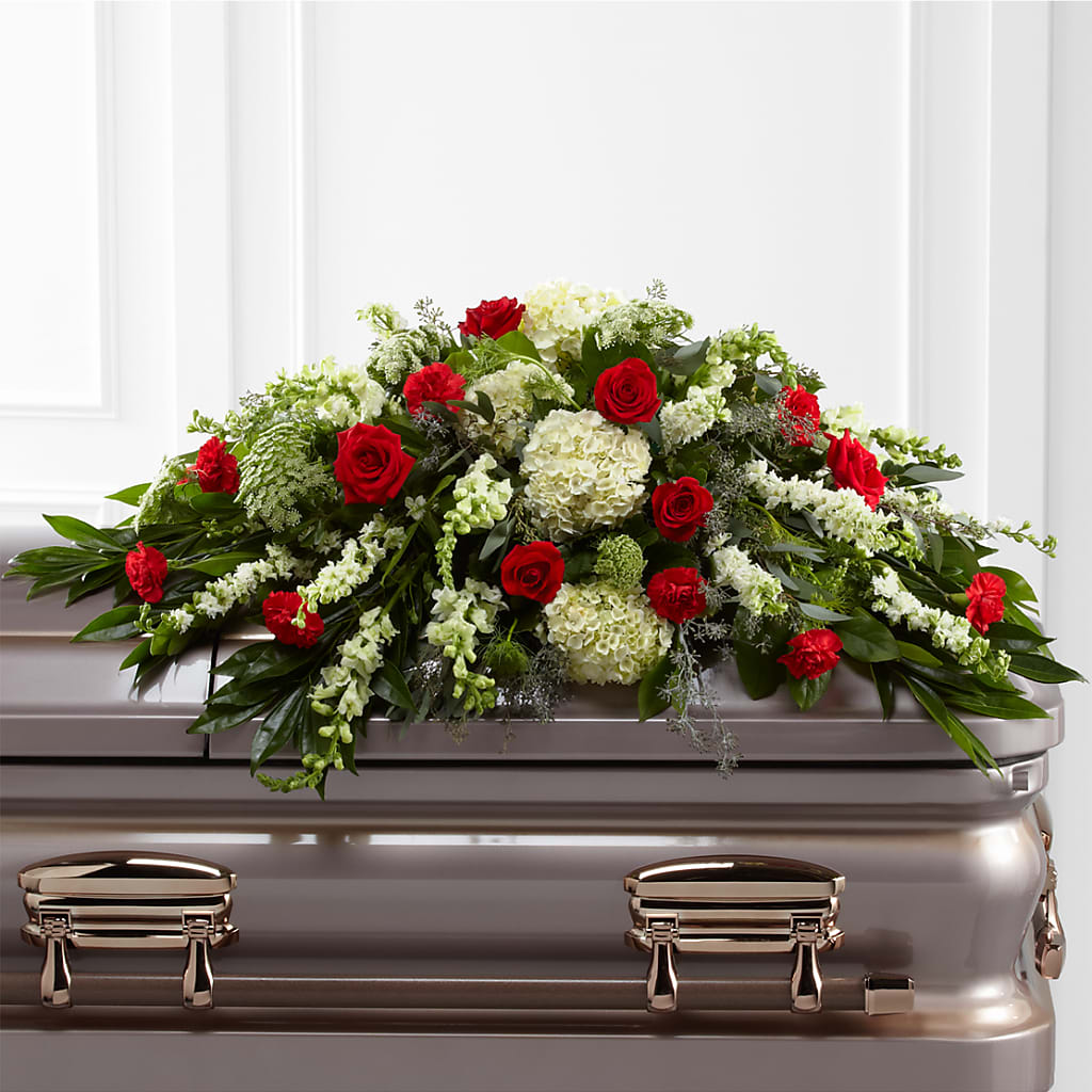 Sincerity Casket Spray – 175 MERCANTILE FLORAL & GIFT, Lake City IA
