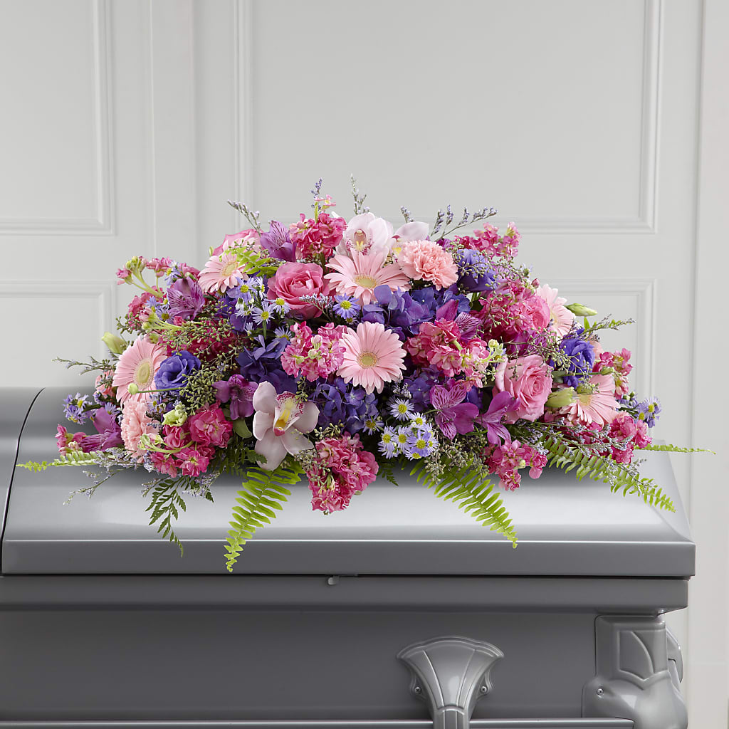 Glorious Garden Casket Spray – 175 MERCANTILE FLORAL & GIFT, Lake City IA