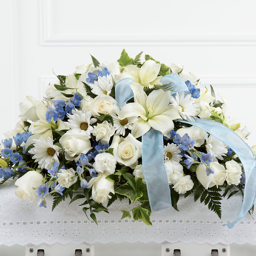 Tender Treasure Casket Spray – 175 MERCANTILE FLORAL & GIFT, Lake City IA