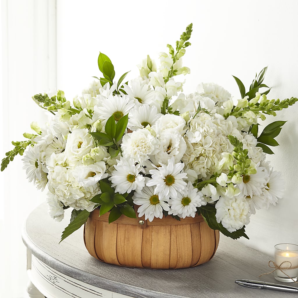 Pure Ivory Basket – 175 MERCANTILE FLORAL & GIFT, Lake City IA