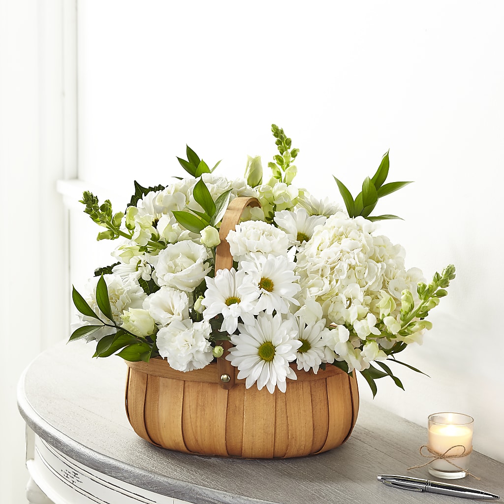 Pure Ivory Basket – 175 MERCANTILE FLORAL & GIFT, Lake City IA