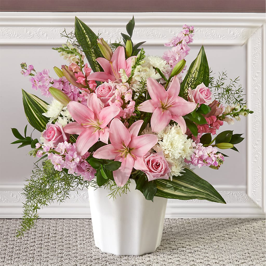 Simply Serene Floor Basket – 175 MERCANTILE FLORAL & GIFT, Lake City IA