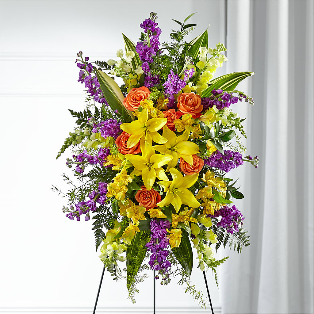 Thoughtful Prayers Standing Spray – 175 MERCANTILE FLORAL & GIFT, Lake City IA