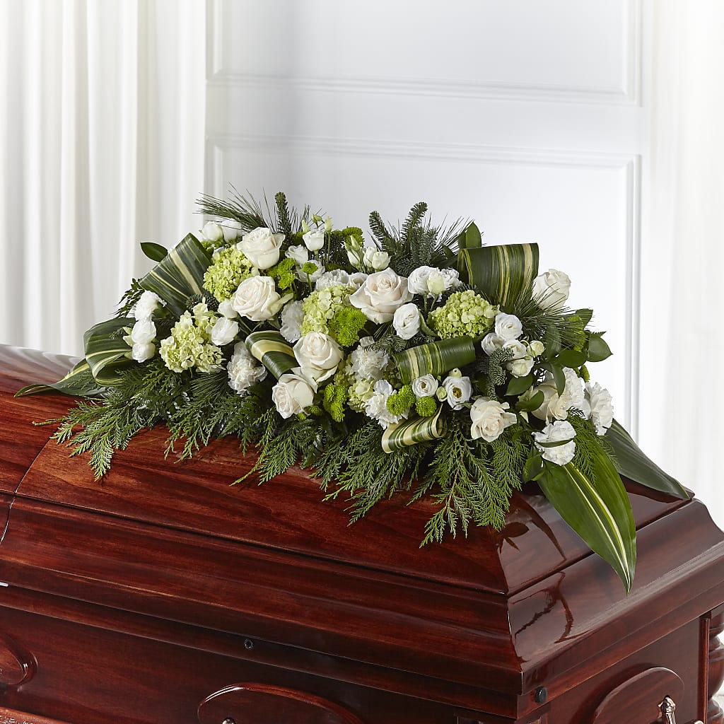 Hopeful Gesture Casket Spray – 175 MERCANTILE FLORAL & GIFT, Lake City IA