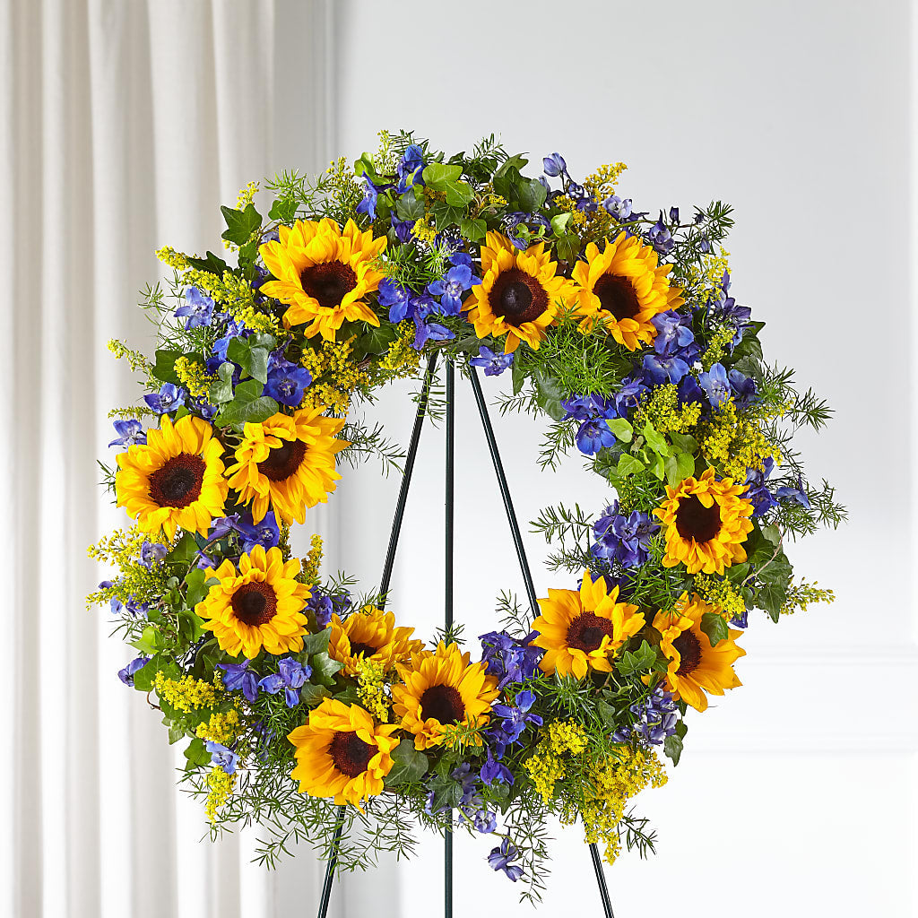 Bright Rays Wreath – 175 MERCANTILE FLORAL & GIFT, Lake City IA