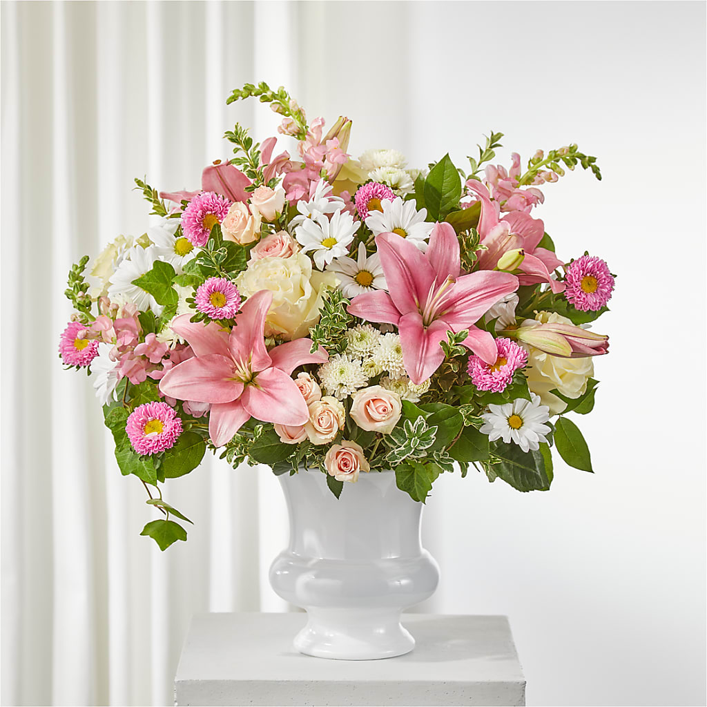 Empathetic Blooms Urn Arrangement – 175 MERCANTILE FLORAL & GIFT, Lake City IA