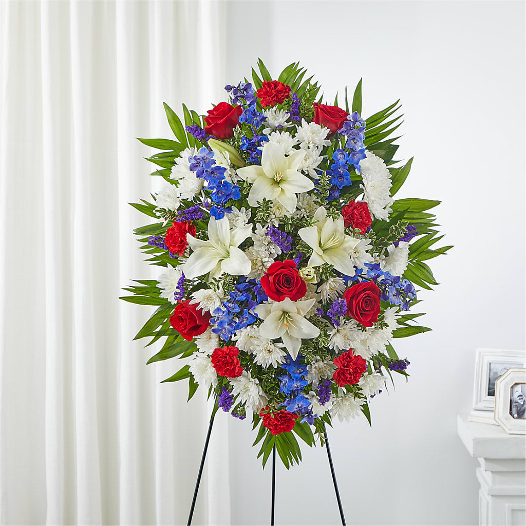 Cherished Service Standing Spray – 175 MERCANTILE FLORAL & GIFT, Lake City IA