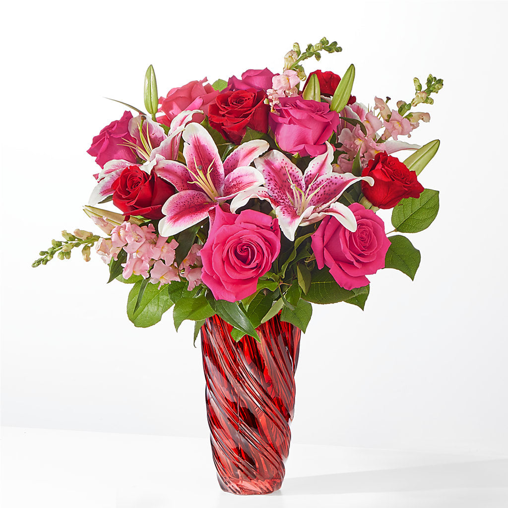 Always You Bouquet with Luxe Swirl Vase – 175 MERCANTILE FLORAL & GIFT, Lake City IA