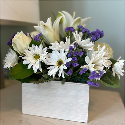 Beyond Blue Box Bouquet – 175 MERCANTILE FLORAL & GIFT, Lake City IA