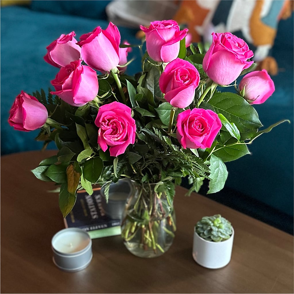 Long Stem Pink Rose Bouquet – 175 MERCANTILE FLORAL & GIFT, Lake City IA