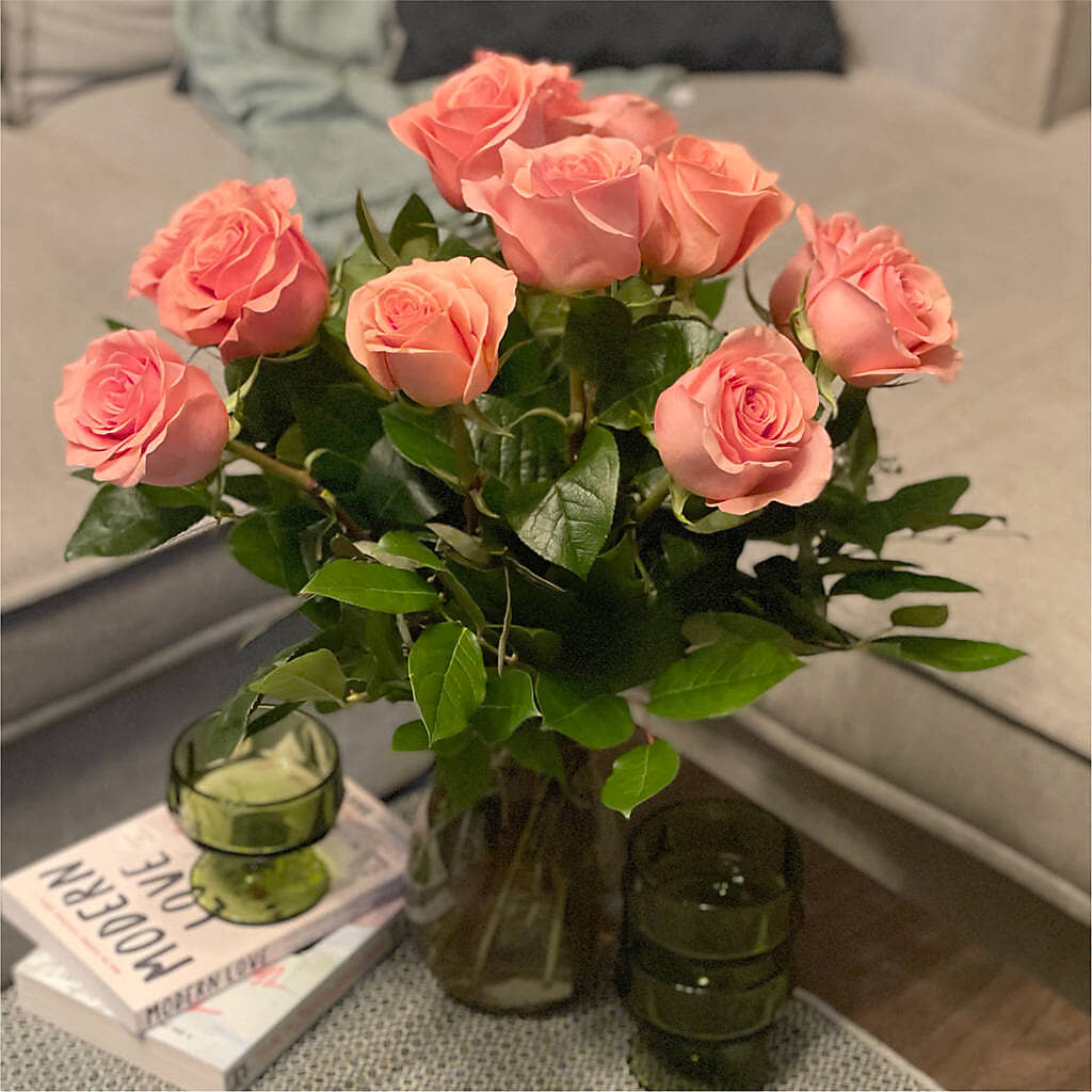 Long Stem Pink Rose Bouquet – 175 MERCANTILE FLORAL & GIFT, Lake City IA
