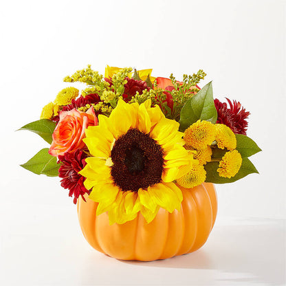 Golden Gourd Pumpkin Bouquet – 175 MERCANTILE FLORAL & GIFT, Lake City IA