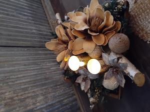 Foam Flowers with Mercury Candles – 175 MERCANTILE FLORAL & GIFT, Lake City IA