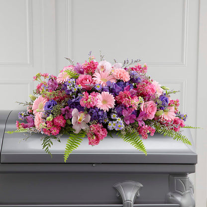 Glorious Garden Casket Spray – 175 MERCANTILE FLORAL & GIFT, Lake City IA