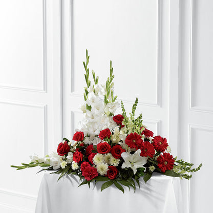 Crimson & White Arrangement – 175 MERCANTILE FLORAL & GIFT, Lake City IA