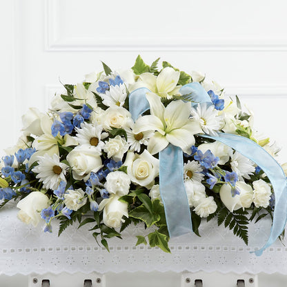 Tender Treasure Casket Spray – 175 MERCANTILE FLORAL & GIFT, Lake City IA