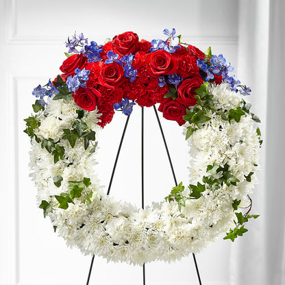 Patriotic Passion Wreath – 175 MERCANTILE FLORAL & GIFT, Lake City IA