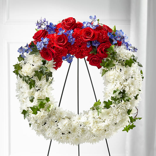 Patriotic Passion Wreath – 175 MERCANTILE FLORAL & GIFT, Lake City IA