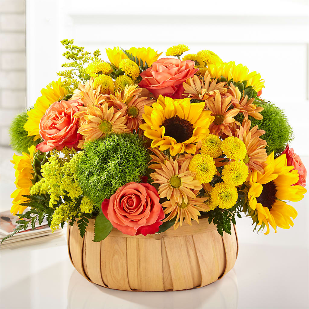 Harvest Sunflower Basket – 175 MERCANTILE FLORAL & GIFT, Lake City IA
