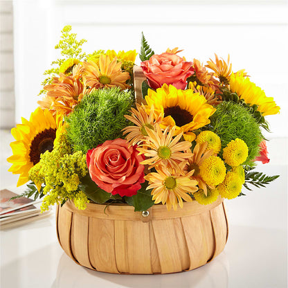 Harvest Sunflower Basket – 175 MERCANTILE FLORAL & GIFT, Lake City IA