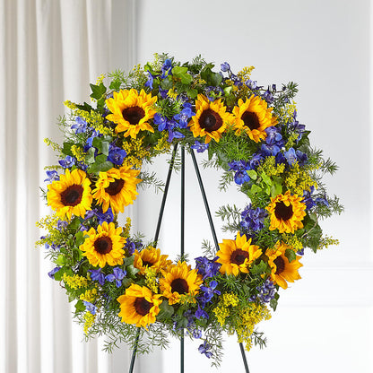 Bright Rays Wreath – 175 MERCANTILE FLORAL & GIFT, Lake City IA