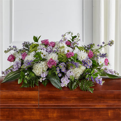 Meadows of Serenity Casket Spray – 175 MERCANTILE FLORAL & GIFT, Lake City IA