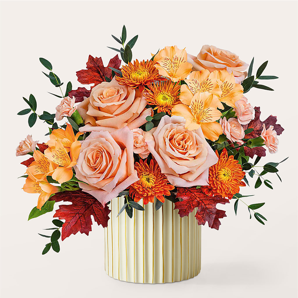 Spiced Latte Bouquet with Ivory Vase – 175 MERCANTILE FLORAL & GIFT, Lake City IA