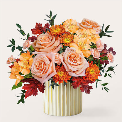 Spiced Latte Bouquet with Ivory Vase – 175 MERCANTILE FLORAL & GIFT, Lake City IA