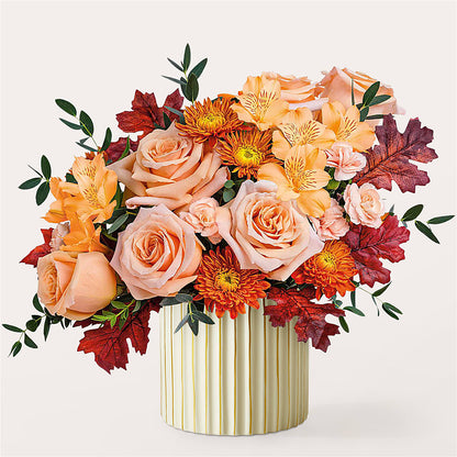 Spiced Latte Bouquet with Ivory Vase – 175 MERCANTILE FLORAL & GIFT, Lake City IA