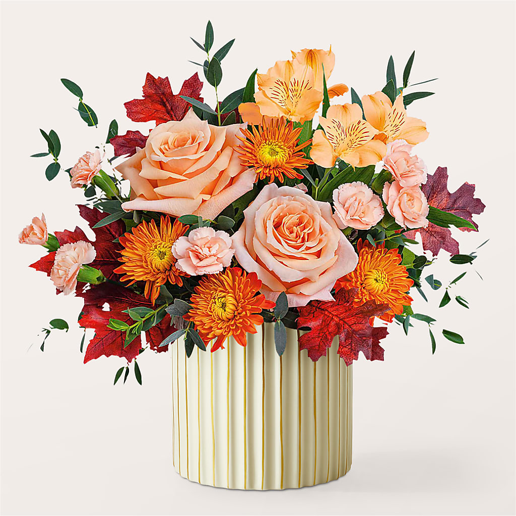Spiced Latte Bouquet with Ivory Vase – 175 MERCANTILE FLORAL & GIFT, Lake City IA