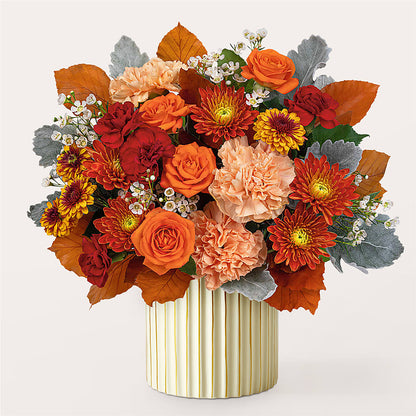 Merlot Bouquet with Ivory Vase – 175 MERCANTILE FLORAL & GIFT, Lake City IA