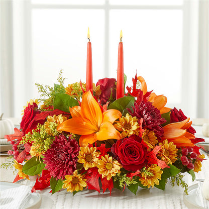Autumn's Embrace Centerpiece – 175 MERCANTILE FLORAL & GIFT, Lake City IA