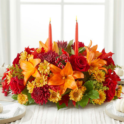 Autumn's Embrace Centerpiece – 175 MERCANTILE FLORAL & GIFT, Lake City IA