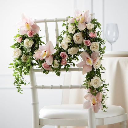 Orchid Rose Chair Décor – 175 MERCANTILE FLORAL & GIFT, Lake City IA