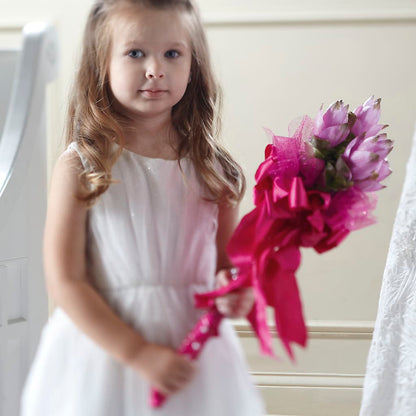 Sparkle Pink Flower Girl Bouquet – 175 MERCANTILE FLORAL & GIFT, Lake City IA